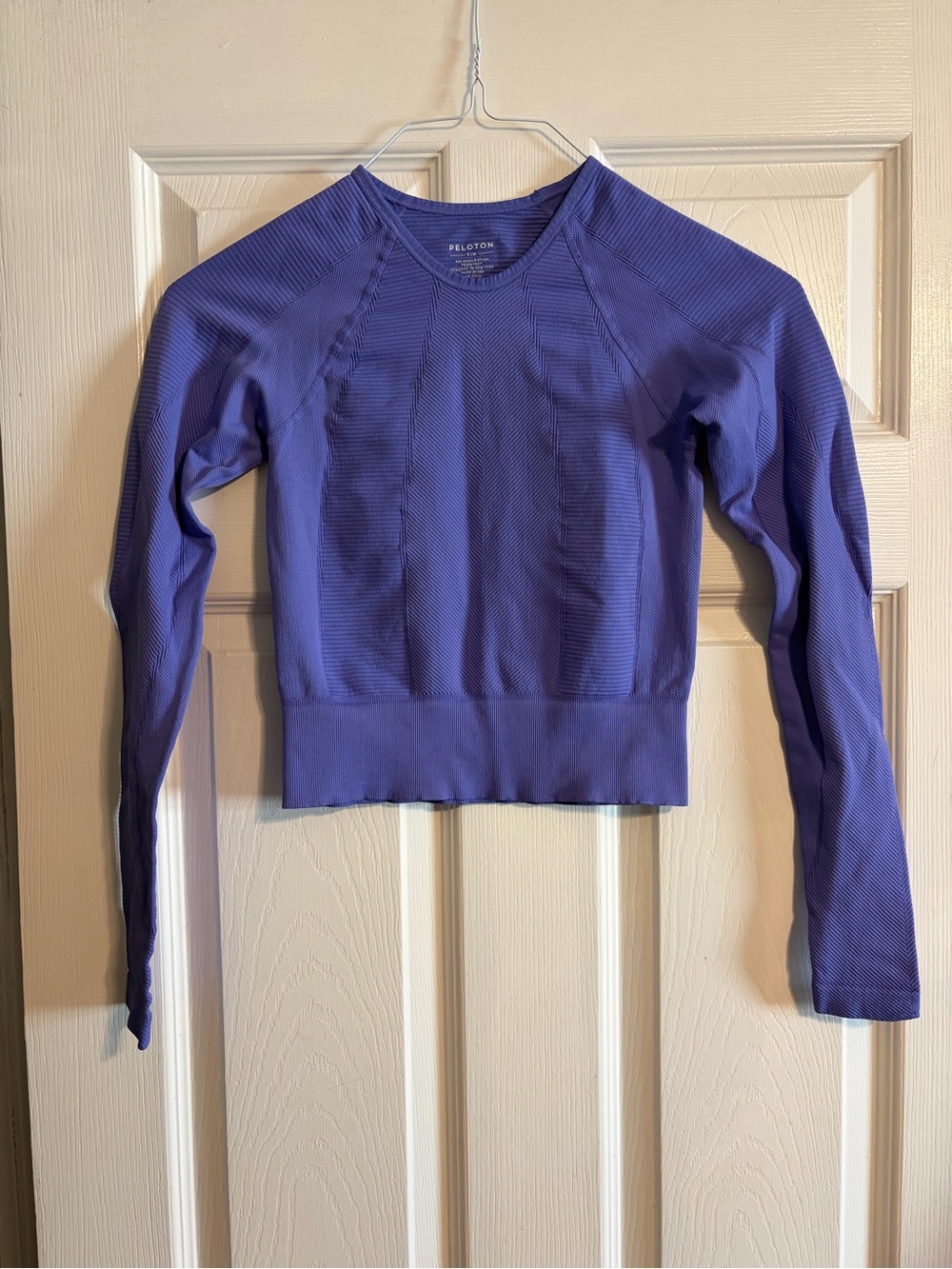 Peloton Womens Seamless Long Sleeve Top Purple Size S/M Cropped Activewear